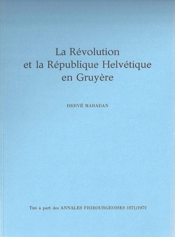 AF51.2 Tiré à part des Annales fribourgeoises 1971-1972